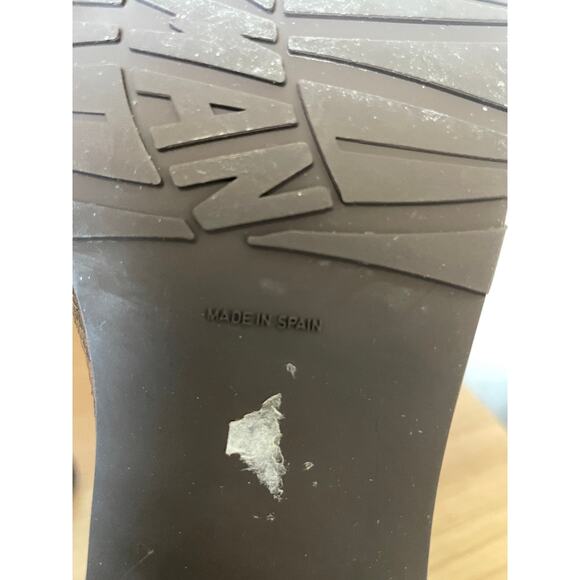 Stuart Weitzman Brown Leather Tall Boots Brass Ring - Picture 9 of 12